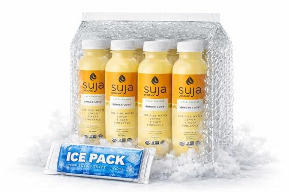 Suja Organic Cold-Pressed Ginger Lemon Pineapple Juice, 6 Pack, 10.5 oz
