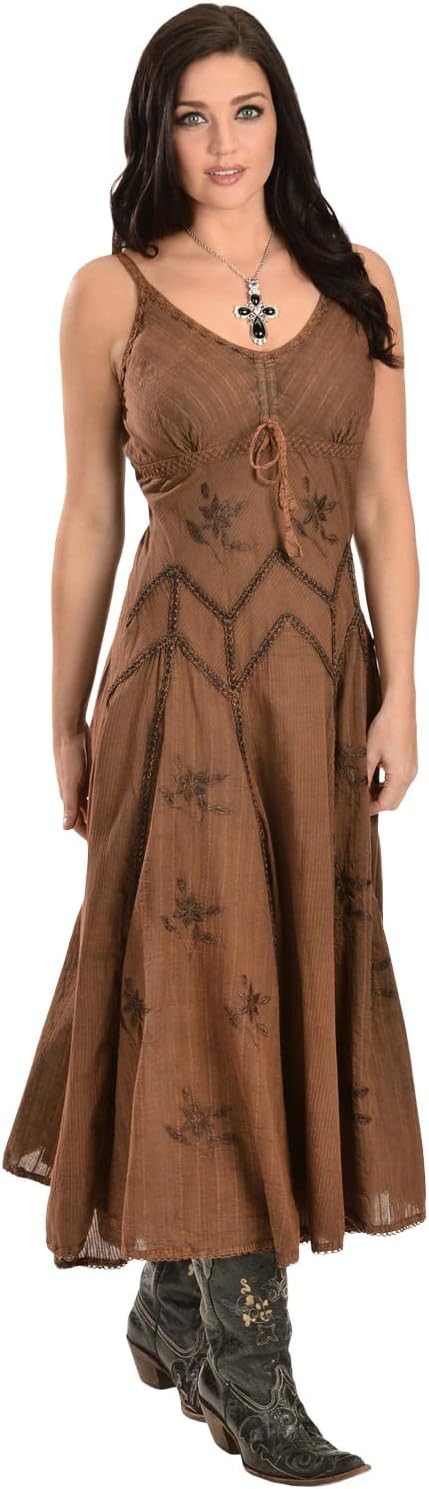 Scully Copper Spaghetti Strap Long Womens Dress HC62