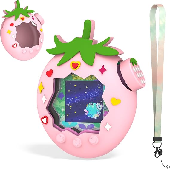 OAJ Strawberry for Tamagotchi Paradise Silicone Case with Lanyard