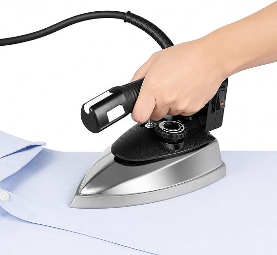 Industrial Electric Iron, 1000W Professional Steam Iron High-Capacity with 5 Gears Temperature Rapid Heating for Clothing Shops Dry Cleaners Hotels 110V