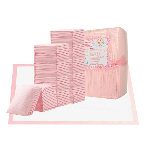 Baby Disposable Changing Pads, 100 Count Portable Diaper Changing Pad Liner, Baby Changing Pad Waterproof Underpads, Breathable, Soft Non-Woven Fabric, Quick Absorb (13x18 Inch, Pink)