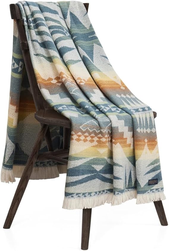 Pendleton Mystic Lake Throw Blanket, Southwestern, 50" x 70", Blue