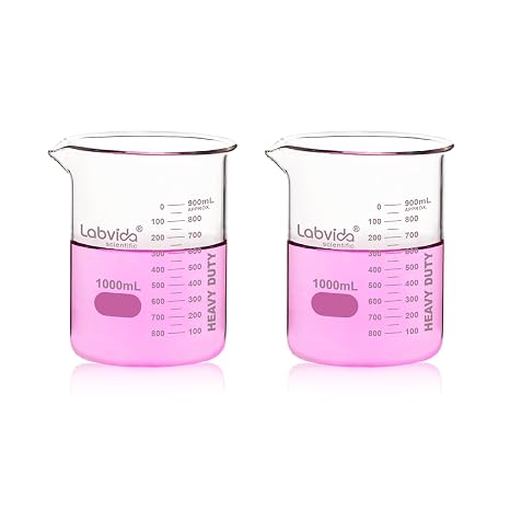 Labs Beaker Tongs, Red Rubber Coated Ends, Nickel Plated 1/4" Steel, for 50mL - 2000mL Capacity, Durable Beaker Clip Pliers Tool Used in