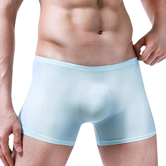 Mens Silk Ultra-Thin Breathable and Cool Boxer Briefs,Comfort Sweat-Wicking Underwear,Lightweight Soft Chafing Boxerss