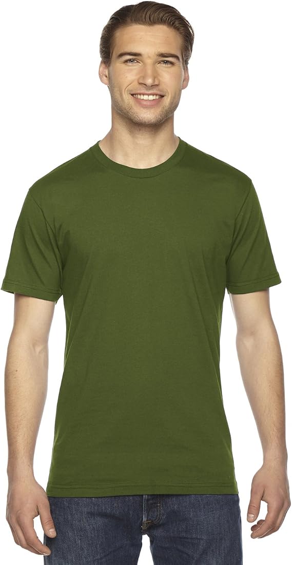 American Apparel Unisex Fine Jersey Short-Sleeve T-Shirt L OLIVE
