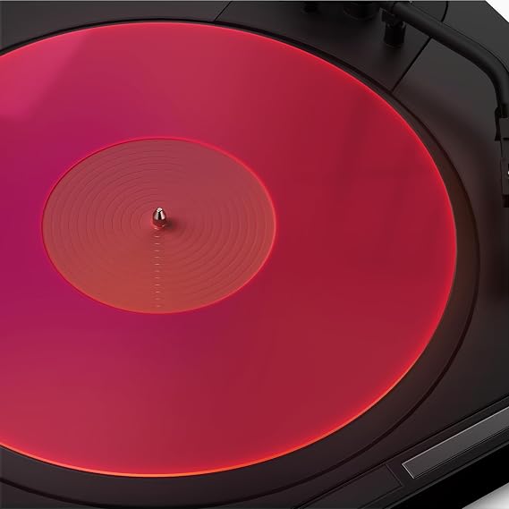 TAKMORK Turntable Mat, 12" 3mm Acrylic with Center Label Recess, Pink | Helps Reduce Static Buildup, Vibration Damping for Vinyl Record Playback, Tighter Bass, Clearer Audio, Easy-Clean Surface