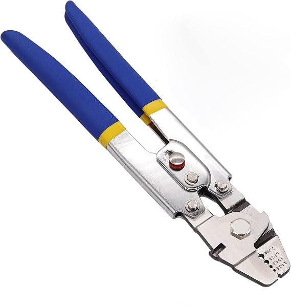 2.2mm Wire Rope Crimping Tool with 3 Size Crimp Sleeve Set and Self Locking Mechanism