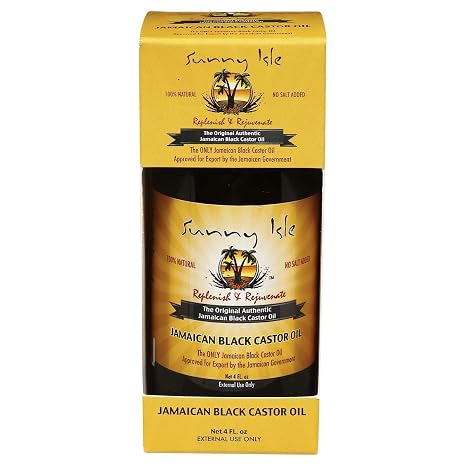 Jamaican Sunny Isle Castor Oil 4 Ounces 118 ml Black