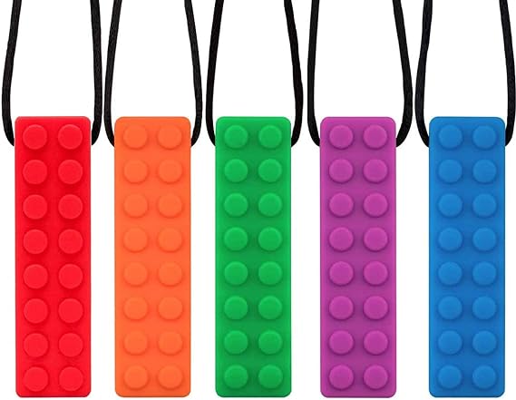 Sensory Chew Necklaces for Autism, Relieve Anxiety & Stay Calm 5Pack