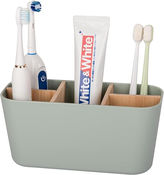 Toothbrush Holders Electric Tooth Brush and Toothpaste Organizer, Green