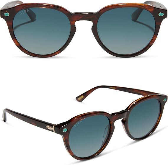 DIFF Yellowstone Sunglasses | Beth Round Sunglasses for Women | UV400 Polarized Protection