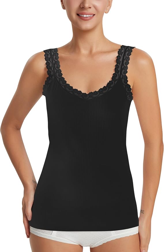 Women Lace Camisole Undershirt Tank Top Airy Soft Comfyi