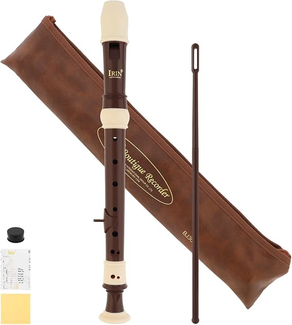 Recorder Instrument for Adults Beginner, Baroque fingering B Key Soprano Plastic Recorder, Musical Instruments Flute Instrument, 8 Holes Baroque Soprano British Style Recorder With Cleaning Tool