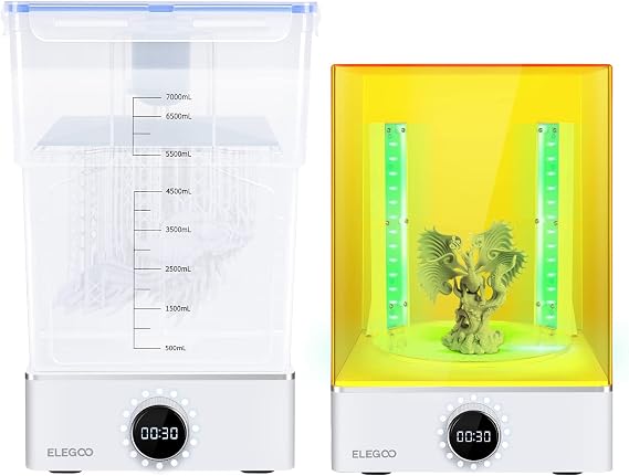 ELEGOO Mercury X Bundle Cure and Wash Large UV Curing Machine | Resin Washing and Curing Machine for LCD/DLP/SLA 3D Printer Models