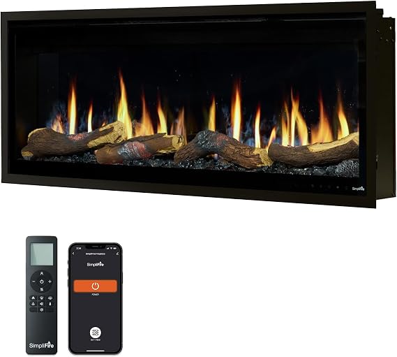 SimpliFire SF-ALLE50 Allusion Edge Linear Electric Fireplace, 50 Inch