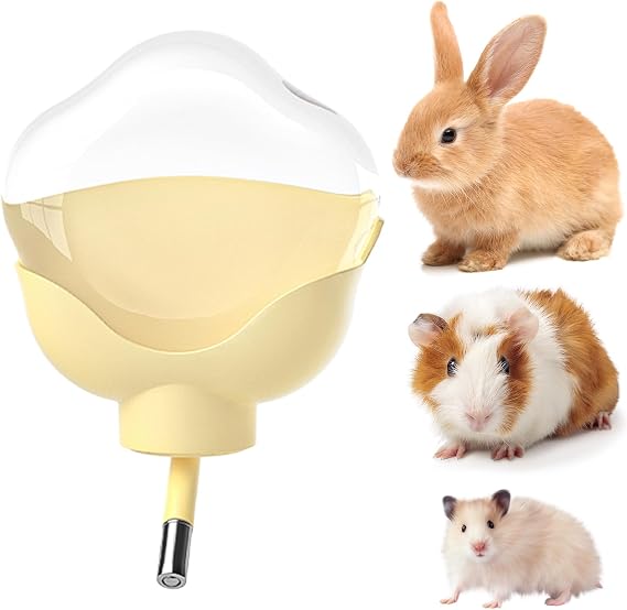 Guinea Pig Water Bottle No Drip - 17oz Rabbit Water Dispenser for Cage Crate Flat Back Design for Syrian Dwarf Hamster Bunny