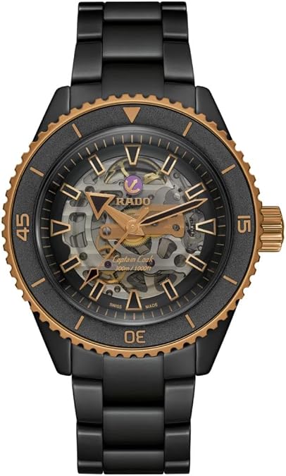 Rado - Captain Cook - Men's Automatic Swiss Watch - 43mm Black Dial - Black High-Tech Ceramic Bracelet - R32192152