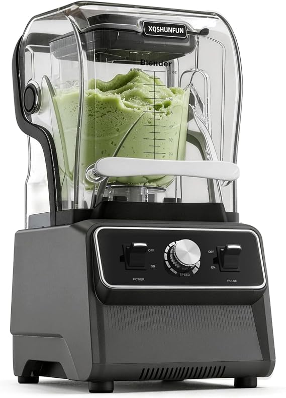 Silent Commercial Blender, Professional Quiet Blender for Smoothies, Heavy Duty Bar Mixer for Frozen Drinks, 1800W High Power with Sound Shield Enclosure, 68oz Pure Copper Motor
