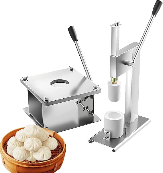 NYMFEA Creative Manual Bun Making Machine,Stainless Steel Baozi Maker Cooking Tool Sets,for Cooking Delicious Baozi for Restaurant Home and Commercial,400-500 PCS/H,Small