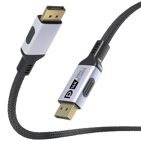 DisplayPort 2.1 Cable 80Gbps 16K 8K240Hz Monitor Cord 6.6FT