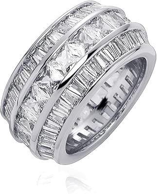 TOPGRILLZ Diamond Wedding Rings For Men 5A Cubic Zirconia 14K Gold Silver Promise Engagement Wedding Band Pinky Rings For Men