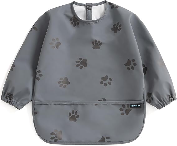 Weaning Bib with Long Sleeves & BLW, Soft and Skin-Friendly Material