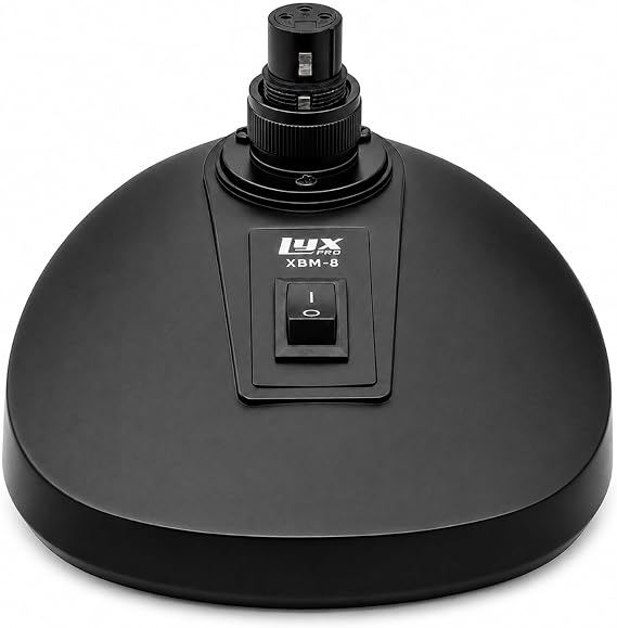 LyxPro XBM-8 XLR Gooseneck Microphone Desktop Base with On Off Switch
