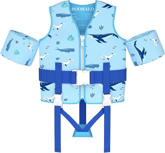 DOOHALO Toddler Swim Vest Kids Swimming Training Vest for Boys Girls Suitable for Age 1 to 8 Years 20Ibs - 46Ibs