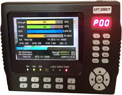 Satellite Finder, DVB-S2 DVB-TT2 DVB-C Combo Digital Satellite Meter Finder H.265 Vs Kpt716ts Ws-6933 ST-5150 KPT-258ST ST,Portable Carrying Pouch