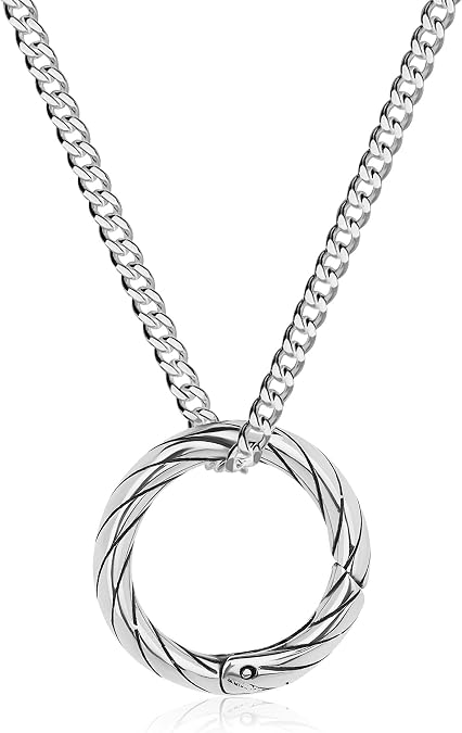 GAVU Stainless Steel Ring Holder Necklace for Women Men