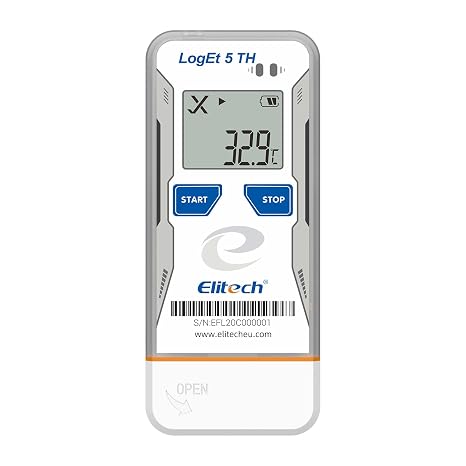 Elitech Temperature Humidity Data Logger USB, Reusable Humidity Recorder with Shadow Data, Auto PDF & CSV Reports for Windows & macOS, 32,000 Data Points Fridge Thermometer LogEt5TH