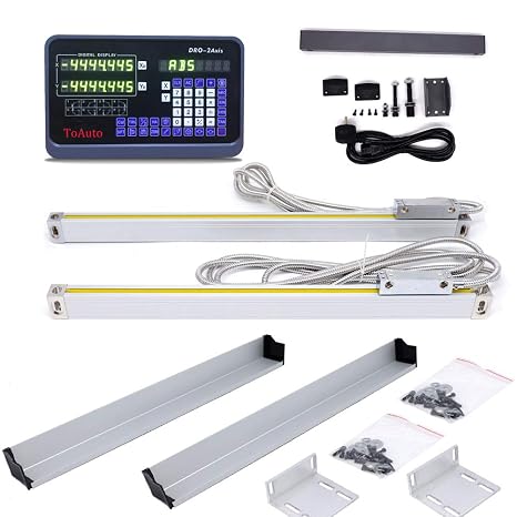 2-Axis Digital Display DRO Display with Precision Linear Scale 5 μm 50 ~ 1000 mm for Milling Lathe EDM Machine 400 mm + 850 mm 1