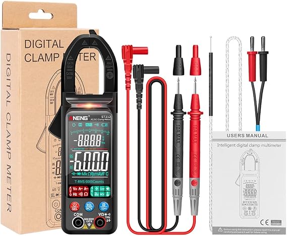 ANENG ST212 Clamp Multimeter Digital Display Auto-ranging Portable Multifunctional Meter Ammeter,Black