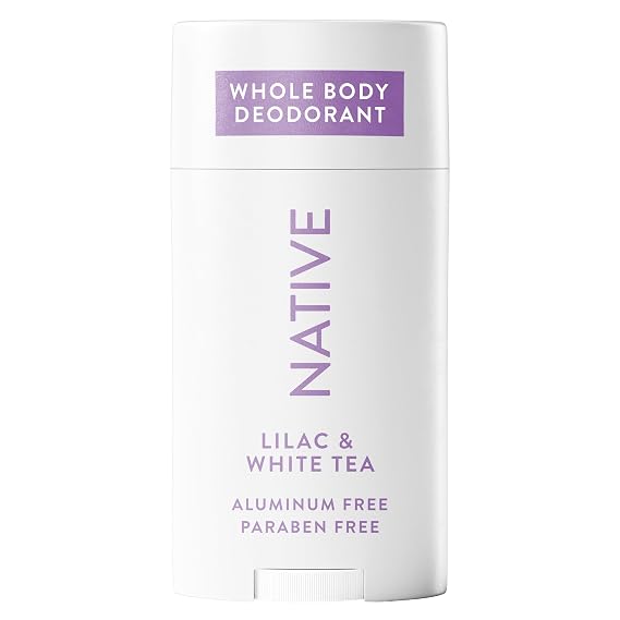 Native Whole Body Deodorant, Lilac & White Tea Scent, 72 Hour Odor Protection for Pits, Privates & More, Aluminum Free Deodorant for Men & Women with Coconut Oil & Shea Butter, 2.3oz