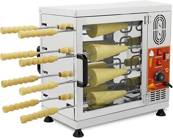 Electric Chimney Cake Machine Equipped with 16 Baking Rollers, Produces 60-80 Pastries Per Hour for Snack Making