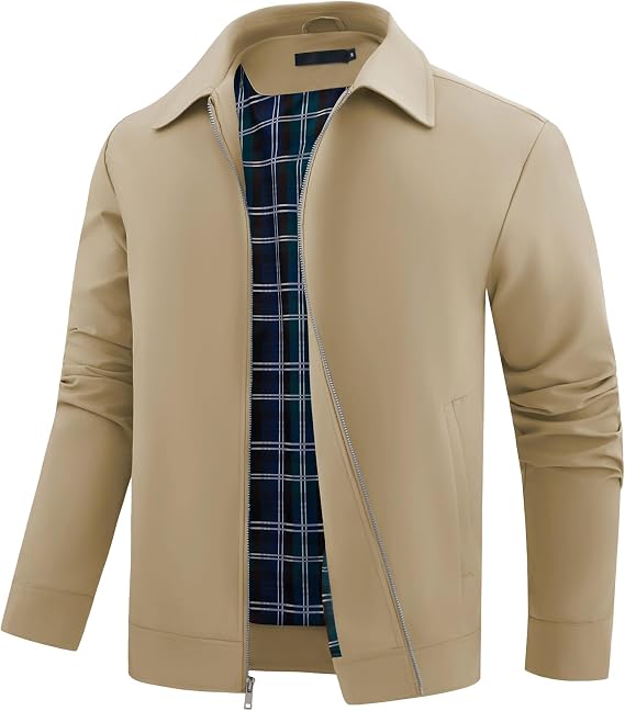 Men's Lightweight Bomber Jacket Summer Leisure Transition Jacket Full Zip Up Outdoor Jacket Spring Autumn Windbreaker