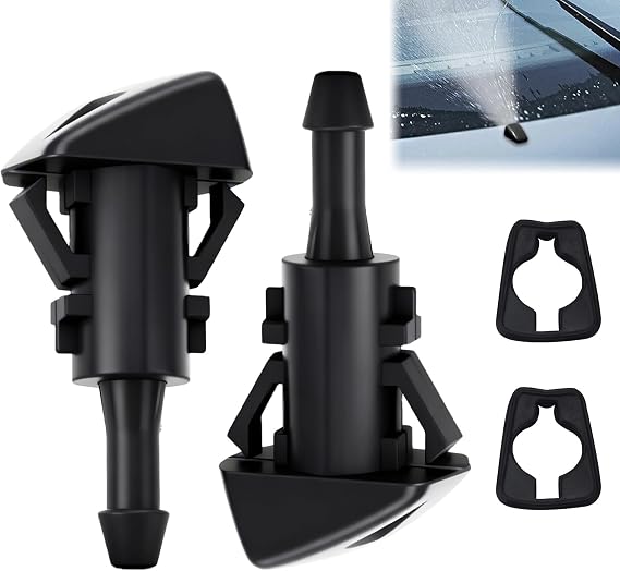 2PCS Car Front Windshield Washer Nozzles, Windscreen Washer Jets, 5116079AA 5160308AA, Compatible with Jeep, Chrysler, Dodge, Jeep 