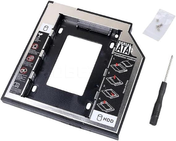 Lunatic 1747 12.7 mm 2.5 inch SSD HDD Drive For Hard Disk Sata 3 (Laptop) Hard Drive Frame Inserts Your SSD or SATA Disk into the Hard Disk Slot, which in turn plugs into the DVD/CD reader