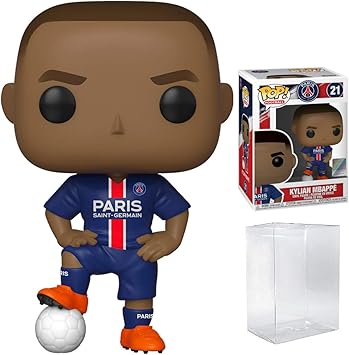 POP! Sports Soccer Paris Saint Germains, Kylian Mbappe #21 Action Figure Bundled with Pop Box Protector to Protect Display Box