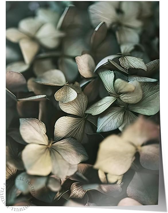 Postifull Green Hydrangea Poster, Çerçevesiz Duvar Posteri, Dikey Duvar Tablosu Comfort Serisi No:108400;30 X 42 Çerçevesiz Poster