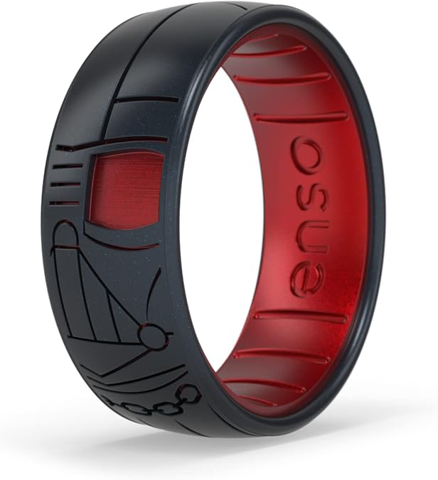 Enso Rings Silicone Wedding Ring - Etched Star Wars Designs - Comfortable Contour Fit - Made in USA - Ideal for Active Use