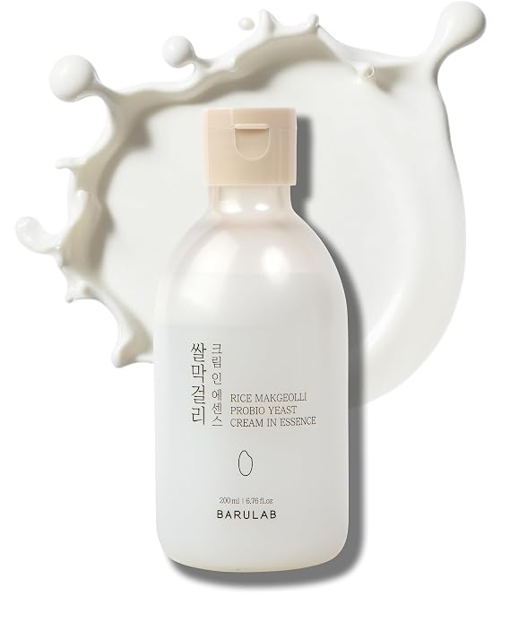 Barulab Rice Cream Milky Skin Essence Toner for Glowing Dewy Skin Hydrating Korean Skincare with Rice Extract, Niacinamide, Ceramides, Panthenol, Lactobacillus Cruelty-Free 6.7 Fl Oz