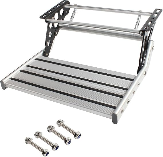 Motorhome Step Compact/Rv Step, Folding Manual/Automatic Camper Steps, Caravan Step for Motorhomes, Travel Trailers, Lorries,Manual