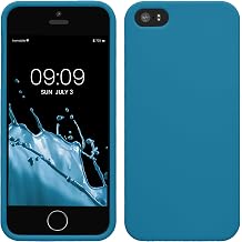 kwmobile Case for Apple iPhone SE (1.Gen 2016) / iPhone 5 / iPhone 5S Case - Soft Cover - Shockproof TPU Material - Wireless Charging - Caribbean Blue