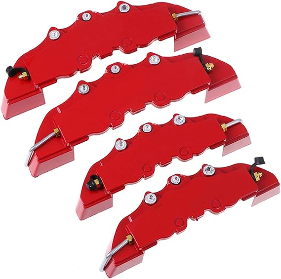 4PCS 3D Universal Red Style Car Disc Brake Caliper Covers Front & Rear Car Caliper Cover