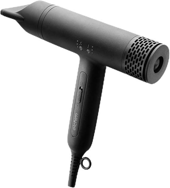 Elchim Anemos V2 Professional Hair Dryer, Ultra Lightweight 10.2 oz Blow Dryer, 110,000 RPM High-Speed Motor, Fast Drying, Ionic Anti-Frizz Technology, 3 Speeds & 4 Heat Settings - Black | Lightweight 10.2 oz, 110,000 RPM High-Speed Motor, Fast Drying, Ionic Anti-Frizz Technology, 3 Speeds & 4 Heat Settings