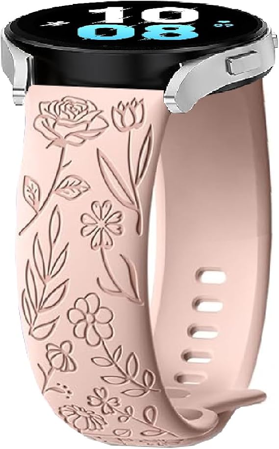 Silicone Wristbands for Amazfit GTS 4/4 Mini/3/GTS 2/2e/2Mini/GTR Mini/GTR 42 mm 20 mm Flower Sport Watch Strap Replacement Strap for Amazfit Active 2/Active 3/Bip 3/3 Pro/U/U Pro/S/S Lite