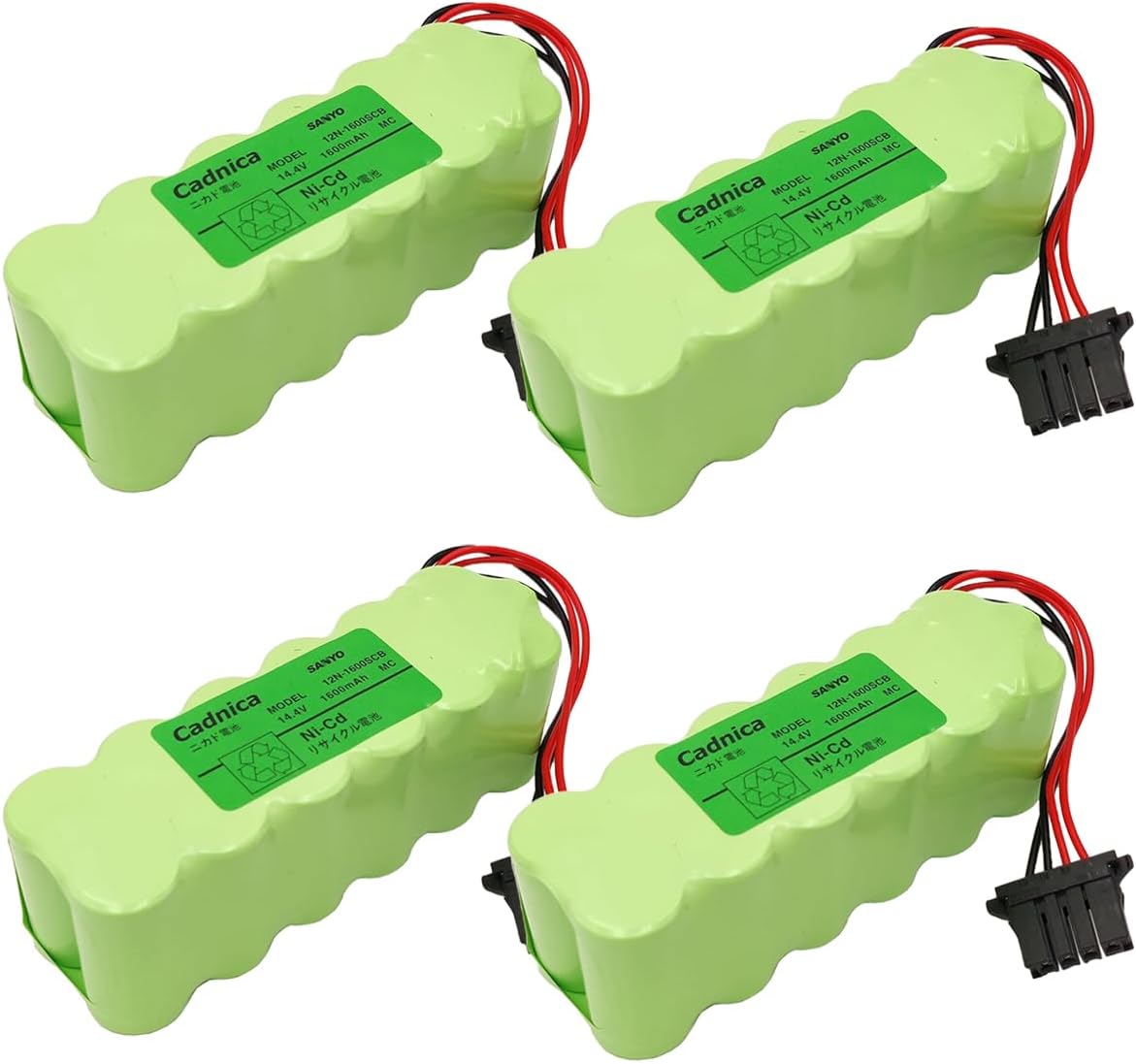 12N-1600SCB 14.4V 1600mAh Rechargeable Battery for SANYO 12N-1600SCB Battery for OKUMA OSP-P200M System, 4PCS