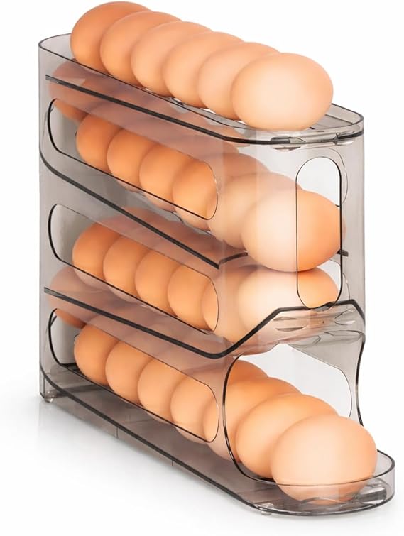 Microcase ABS Plastik Dolapiçi Yuvarlanır Tip Yumurta Organizer ve Standı AL5452 (Füme)