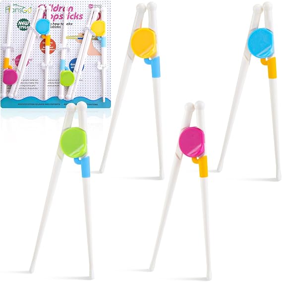 HANSGO Kids Chopsticks, 4 Pairs Training Chopsticks for Kids